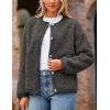 imagePRETTYGARDEN Womens Faux Fur Shearling Coat Fuzzy Fleece Button Up Trendy Fall Winter Cropped Jackets OuterwearDark Grey
