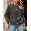 imagePRETTYGARDEN Womens Faux Fur Shearling Coat Fuzzy Fleece Button Up Trendy Fall Winter Cropped Jackets OuterwearDark Grey