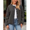 imagePRETTYGARDEN Womens Faux Fur Shearling Coat Fuzzy Fleece Button Up Trendy Fall Winter Cropped Jackets OuterwearDark Grey