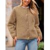 imagePRETTYGARDEN Womens Faux Fur Shearling Coat Fuzzy Fleece Button Up Trendy Fall Winter Cropped Jackets OuterwearKhaki