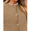 imagePRETTYGARDEN Womens Faux Fur Shearling Coat Fuzzy Fleece Button Up Trendy Fall Winter Cropped Jackets OuterwearKhaki