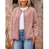 imagePRETTYGARDEN Womens Faux Fur Shearling Coat Fuzzy Fleece Button Up Trendy Fall Winter Cropped Jackets OuterwearPink
