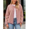 imagePRETTYGARDEN Womens Faux Fur Shearling Coat Fuzzy Fleece Button Up Trendy Fall Winter Cropped Jackets OuterwearPink