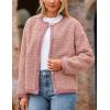 imagePRETTYGARDEN Womens Faux Fur Shearling Coat Fuzzy Fleece Button Up Trendy Fall Winter Cropped Jackets OuterwearPink