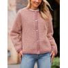 imagePRETTYGARDEN Womens Faux Fur Shearling Coat Fuzzy Fleece Button Up Trendy Fall Winter Cropped Jackets OuterwearPink