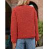 imagePRETTYGARDEN Womens Faux Fur Shearling Coat Fuzzy Fleece Button Up Trendy Fall Winter Cropped Jackets OuterwearRed