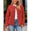 imagePRETTYGARDEN Womens Faux Fur Shearling Coat Fuzzy Fleece Button Up Trendy Fall Winter Cropped Jackets OuterwearRed
