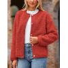 imagePRETTYGARDEN Womens Faux Fur Shearling Coat Fuzzy Fleece Button Up Trendy Fall Winter Cropped Jackets OuterwearRed