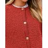 imagePRETTYGARDEN Womens Faux Fur Shearling Coat Fuzzy Fleece Button Up Trendy Fall Winter Cropped Jackets OuterwearRed
