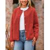 imagePRETTYGARDEN Womens Faux Fur Shearling Coat Fuzzy Fleece Button Up Trendy Fall Winter Cropped Jackets OuterwearRed