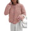 imagePRETTYGARDEN Womens Faux Fur Shearling Coat Fuzzy Fleece Button Up Trendy Fall Winter Cropped Jackets OuterwearPink