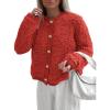 imagePRETTYGARDEN Womens Faux Fur Shearling Coat Fuzzy Fleece Button Up Trendy Fall Winter Cropped Jackets OuterwearRed