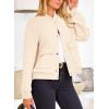 imagePRETTYGARDEN Womens Bomber Jackets Winter Trendy Varsity Jackets Shackets Button Down Cropped Coats with PocketsBeige