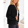 imagePRETTYGARDEN Womens Bomber Jackets Winter Trendy Varsity Jackets Shackets Button Down Cropped Coats with PocketsBlack
