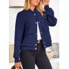 imagePRETTYGARDEN Womens Bomber Jackets Winter Trendy Varsity Jackets Shackets Button Down Cropped Coats with PocketsDark Blue