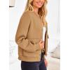 imagePRETTYGARDEN Womens Bomber Jackets Winter Trendy Varsity Jackets Shackets Button Down Cropped Coats with PocketsKhaki