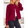 imagePRETTYGARDEN Womens Bomber Jackets Winter Trendy Varsity Jackets Shackets Button Down Cropped Coats with PocketsWine Red