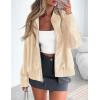 imagePRETTYGARDEN Womens Faux Leather Jackets 2025 Spring Bomber Jacket Zip Up Motorcycle Coats Long Sleeve Winter ClothesBeige White