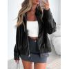 imagePRETTYGARDEN Womens Faux Leather Jackets 2025 Spring Bomber Jacket Zip Up Motorcycle Coats Long Sleeve Winter ClothesBlack