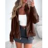 imagePRETTYGARDEN Womens Faux Leather Jackets 2025 Spring Bomber Jacket Zip Up Motorcycle Coats Long Sleeve Winter ClothesCoffee