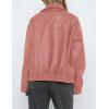 imagePRETTYGARDEN Womens Faux Leather Jackets 2025 Spring Bomber Jacket Zip Up Motorcycle Coats Long Sleeve Winter ClothesDark Pink