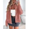 imagePRETTYGARDEN Womens Faux Leather Jackets 2025 Spring Bomber Jacket Zip Up Motorcycle Coats Long Sleeve Winter ClothesDark Pink
