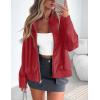 imagePRETTYGARDEN Womens Faux Leather Jackets 2025 Spring Bomber Jacket Zip Up Motorcycle Coats Long Sleeve Winter ClothesDark Red