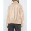 imagePRETTYGARDEN Womens Faux Leather Jackets 2025 Spring Bomber Jacket Zip Up Motorcycle Coats Long Sleeve Winter ClothesLight Khaki