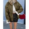 imagePRETTYGARDEN Womens Faux Leather Motorcycle Jacket Trendy Fall Spring Clothes Oversized Zip Up Winter Coat OuterwearArmy Green