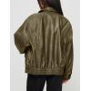 imagePRETTYGARDEN Womens Faux Leather Motorcycle Jacket Trendy Fall Spring Clothes Oversized Zip Up Winter Coat OuterwearArmy Green