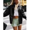 imagePRETTYGARDEN Womens Faux Leather Motorcycle Jacket Trendy Fall Spring Clothes Oversized Zip Up Winter Coat OuterwearBlack