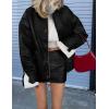 imagePRETTYGARDEN Womens Faux Leather Motorcycle Jacket Trendy Fall Spring Clothes Oversized Zip Up Winter Coat OuterwearBlack