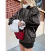 imagePRETTYGARDEN Womens Faux Leather Motorcycle Jacket Trendy Fall Spring Clothes Oversized Zip Up Winter Coat OuterwearGrey