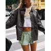 imagePRETTYGARDEN Womens Faux Leather Motorcycle Jacket Trendy Fall Spring Clothes Oversized Zip Up Winter Coat OuterwearGrey