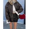 imagePRETTYGARDEN Womens Faux Leather Motorcycle Jacket Trendy Fall Spring Clothes Oversized Zip Up Winter Coat OuterwearGrey