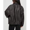 imagePRETTYGARDEN Womens Faux Leather Motorcycle Jacket Trendy Fall Spring Clothes Oversized Zip Up Winter Coat OuterwearGrey