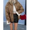 imagePRETTYGARDEN Womens Faux Leather Motorcycle Jacket Trendy Fall Spring Clothes Oversized Zip Up Winter Coat OuterwearKhaki