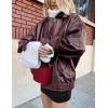imagePRETTYGARDEN Womens Faux Leather Motorcycle Jacket Trendy Fall Spring Clothes Oversized Zip Up Winter Coat OuterwearPurple