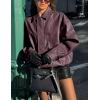 imagePRETTYGARDEN Womens Faux Leather Motorcycle Jacket Trendy Fall Spring Clothes Oversized Zip Up Winter Coat OuterwearPurple