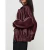 imagePRETTYGARDEN Womens Faux Leather Motorcycle Jacket Trendy Fall Spring Clothes Oversized Zip Up Winter Coat OuterwearWine Red