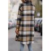 imagePRETTYGARDEN Womens Plaid Shacket 2025 Long Sleeve Button Up Flannel Shirt Winter Tartan Jacket Woolen CoatsKhaki