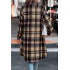 imagePRETTYGARDEN Womens Plaid Shacket 2025 Long Sleeve Button Up Flannel Shirt Winter Tartan Jacket Woolen CoatsNavy
