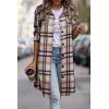 imagePRETTYGARDEN Womens Plaid Shacket 2025 Long Sleeve Button Up Flannel Shirt Winter Tartan Jacket Woolen CoatsPink