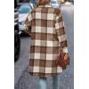 imagePRETTYGARDEN Womens Plaid Shacket 2025 Long Sleeve Button Up Flannel Shirt Winter Tartan Jacket Woolen CoatsPlaid Brown