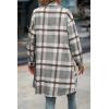 imagePRETTYGARDEN Womens Plaid Shacket 2025 Long Sleeve Button Up Flannel Shirt Winter Tartan Jacket Woolen CoatsPlaid Grey