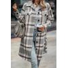 imagePRETTYGARDEN Womens Plaid Shacket 2025 Long Sleeve Button Up Flannel Shirt Winter Tartan Jacket Woolen CoatsPlaid Grey