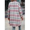 imagePRETTYGARDEN Womens Plaid Shacket 2025 Long Sleeve Button Up Flannel Shirt Winter Tartan Jacket Woolen CoatsPlaid Pink