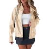 imagePRETTYGARDEN Womens Faux Leather Jackets 2025 Spring Bomber Jacket Zip Up Motorcycle Coats Long Sleeve Winter ClothesBeige White