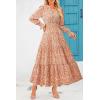 imagePRETTYGARDEN Womens Floral Maxi Dress 2025 Spring Long Sleeve V Neck Casual A Line Long Flowy Boho Party DressesFloral Orange