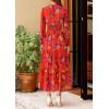 imagePRETTYGARDEN Womens Floral Maxi Dress 2025 Spring Long Sleeve V Neck Casual A Line Long Flowy Boho Party DressesFloral Orange Purple